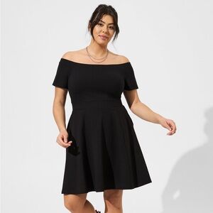 NWT TORRID Black Foxy Skater Dress